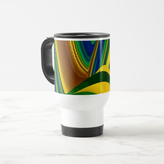 De Magie van de Zomer, Abstracte 3D Kunst Reisbeker (Voorkant links)