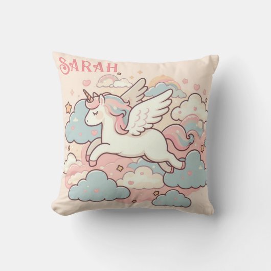 De magie van eenhoorns (aanpassen met naam) kussen (Voorkant)