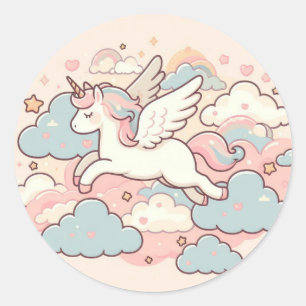 De magie van eenhoorns ronde sticker