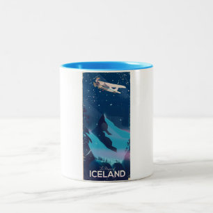 De magie van IJsland reisposter Tweekleurige Koffiemok