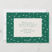 De magie van kerst beige en groene foto feestdagenkaart (Achterkant)