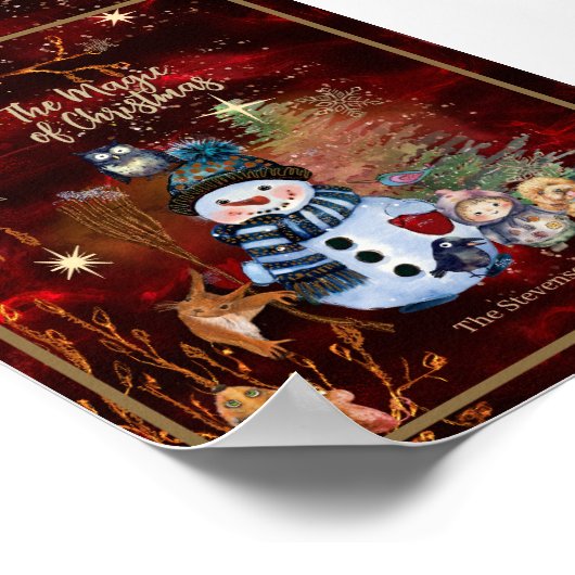 De magie van Kerst rood Poster (Hoek)