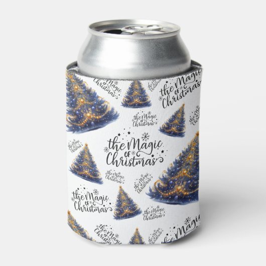 De magie van kerstbomen blikjeskoeler (Blikje Voorkant)