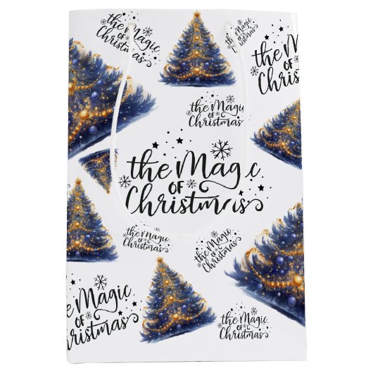 De magie van kerstbomen medium cadeauzakje (Voorkant)
