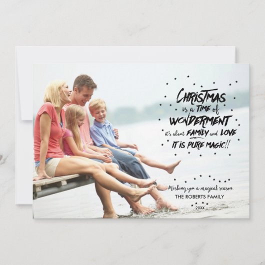 De magie van kerstfotofeestdag feestdagenkaart (Voorkant)