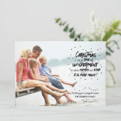 De magie van kerstfotofeestdag feestdagenkaart (Staand voorkant)