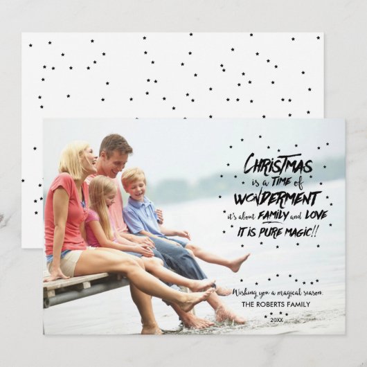De magie van kerstfotofeestdag feestdagenkaart (Voorkant / Achterkant)