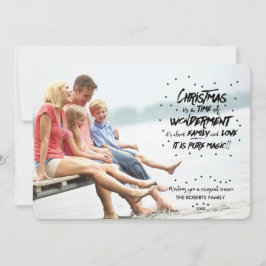 De magie van kerstfotofeestdag feestdagenkaart