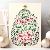De magie van Kerstmis Familie en Vrienden Feestdagen Kaart
