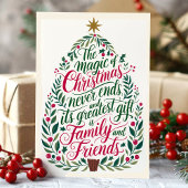 De magie van Kerstmis Familie en Vrienden Feestdagen Kaart