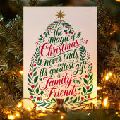 De magie van Kerstmis Familie en Vrienden Feestdagen Kaart