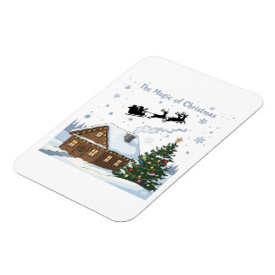 De Magie van Kerstmis Kerstmans slee & Cozy Magneet