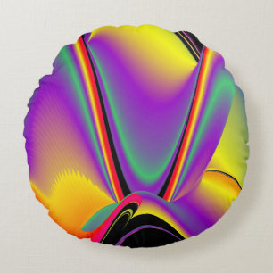 De magie van kleuren Abstracte 3D Regenboogkunst Rond Kussen
