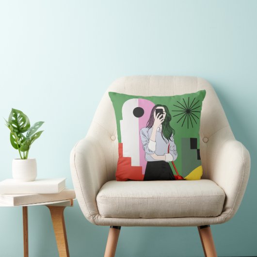 De magie van kleuren. Kunstmuurkunst Kussen (Stoel)