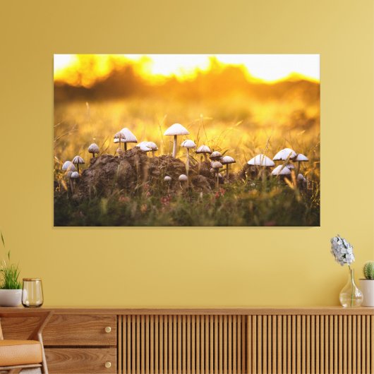 De magie van paddenstoelen canvas afdruk (Insitu (Woonkamer))