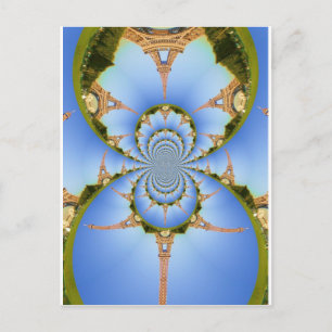 De magie van Parijs: geometrische Eiffeltoren Briefkaart