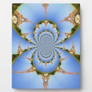 De magie van Parijs: geometrische Eiffeltoren Fotoplaat