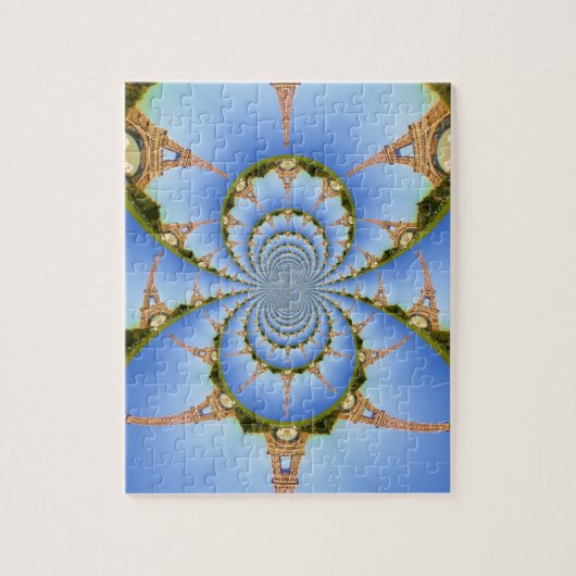 De magie van Parijs: geometrische Eiffeltoren Legpuzzel (Verticaal)