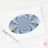 De magie van Parijs: geometrische Eiffeltoren Ovale Sticker (Envelop)