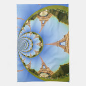 De magie van Parijs: geometrische Eiffeltoren Theedoek (Verticaal)