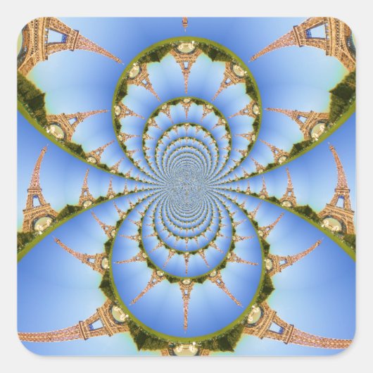 De magie van Parijs: geometrische Eiffeltoren Vierkante Sticker (Voorkant)