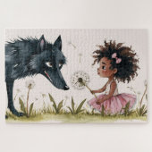 De magie van vriendschap Waterverf Wolf & Girl Legpuzzel (Horizontaal)