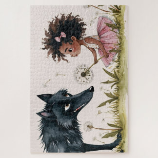De magie van vriendschap Waterverf Wolf & Girl Legpuzzel