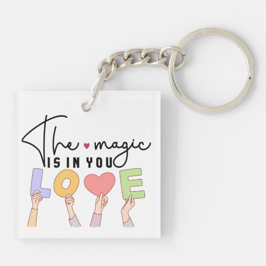 De magie zit in je LIEFDE Sleutelhanger (Achterkant)