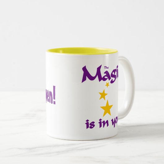 De Magie zit in jou Tweekleurige Koffiemok (Voorkant rechts)