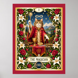 De Magiër Kat Tarot - Kracht en Potentieel Poster