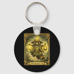 De Magiër Tarotkaart Tanuki Yokai Wasbeer Sleutelhanger