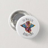 De magische alpaca-maïs ronde button 3,2 cm (Voorkant /achterkant)