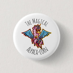 De magische alpaca-maïs ronde button 3,2 cm