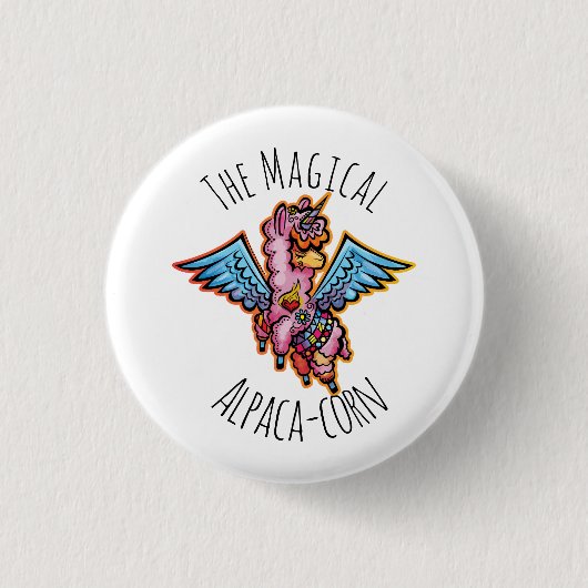De magische alpaca-maïs ronde button 3,2 cm (Voorkant)