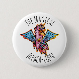 De magische alpaca-maïs ronde button 5,7 cm