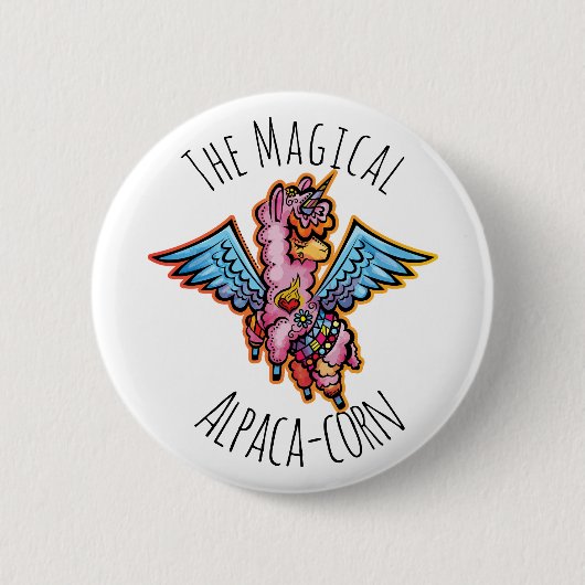 De magische alpaca-maïs ronde button 5,7 cm (Voorkant)