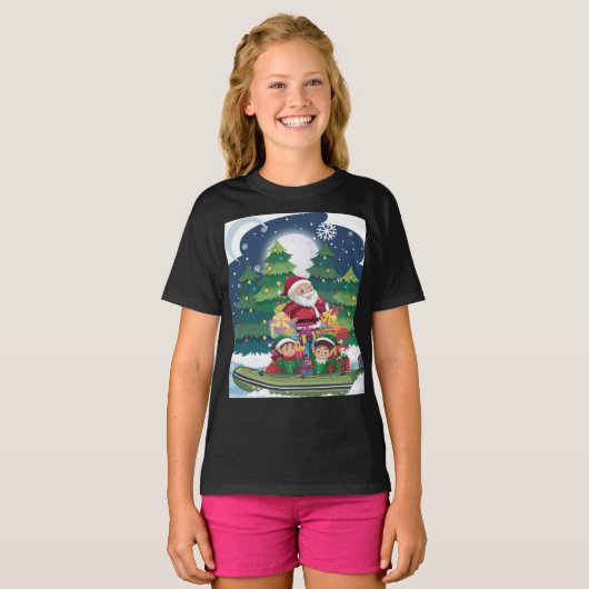 De magische boottocht van de Kerstman T-shirt (Voorkant volledig)
