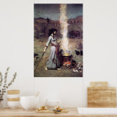 De Magische Cirkel van John William Waterhouse -18 Poster (Keuken)