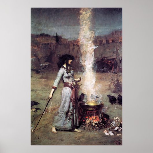 De Magische Cirkel van John William Waterhouse -18 Poster (Voorkant)