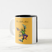 De magische damselfvrouw en het man van de mot tweekleurige koffiemok (Voorkant links)