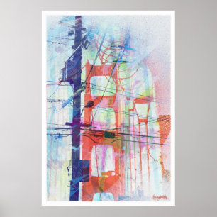 De Magische Elektrische Golden gate van san Franci Poster