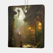 De Magische Fantastische Kunst van de Boekwinkel p Keramisch Ornament (Links)