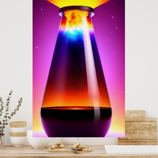 De magische fles | Lavalamp | Verloop | AI Poster (Keuken)