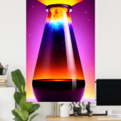 De magische fles | Lavalamp | Verloop | AI Poster (Thuiskantoor)