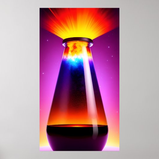 De magische fles | Lavalamp | Verloop | AI Poster (Voorkant)