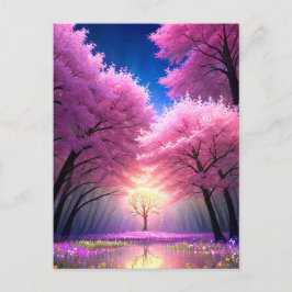 De magische gloed van de gouden boom briefkaart