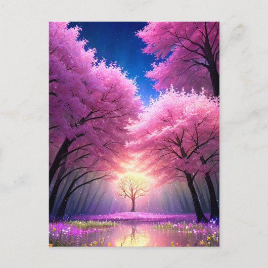 De magische gloed van de gouden boom briefkaart (Voorkant)