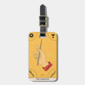 De Magische hand vier elementen tarot card yellow Bagagelabel (Voorkant verticaal)
