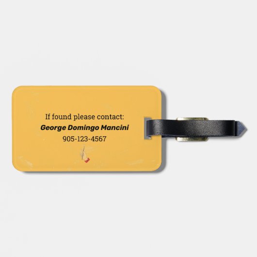 De Magische hand vier elementen tarot card yellow Bagagelabel (Achterkant horizontaal)