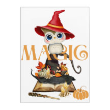 De Magische Heks Uil Herfst Halloween Thema
